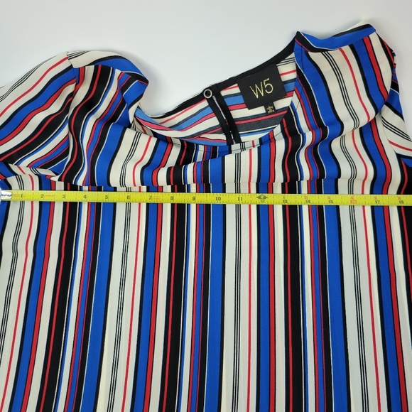 W5 Anthropologie Womens Vertical Striped Button Keyhole Back Blouse Size Large - Picture 9 of 11